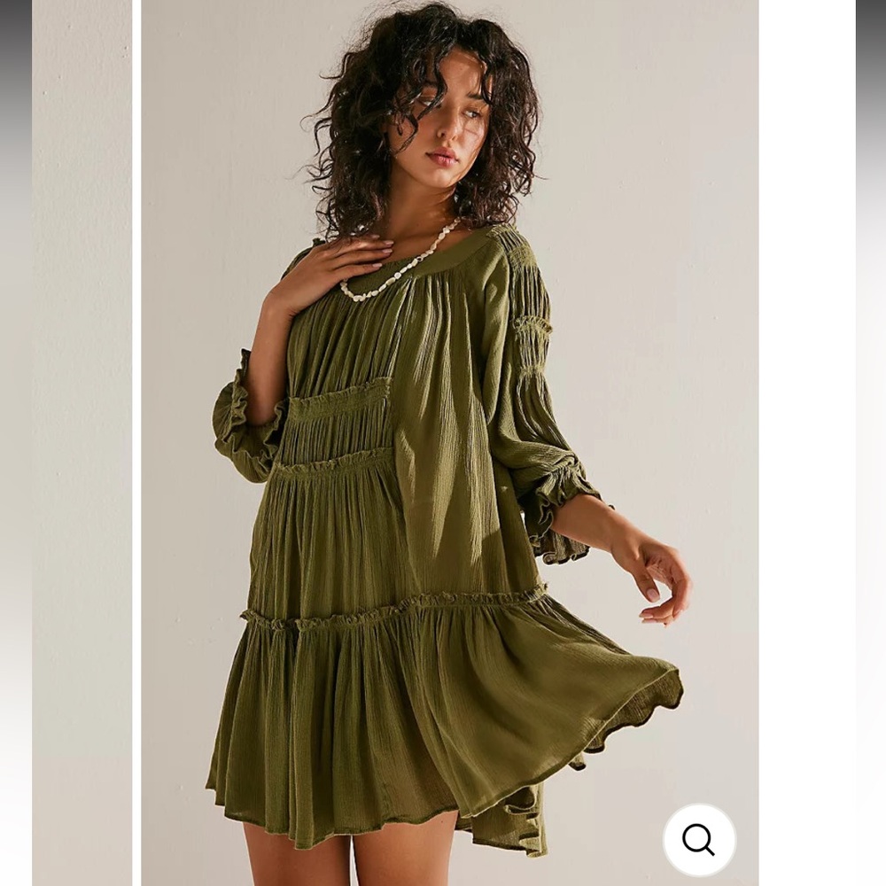 Free People Capulet Olive Green See Ya There Mini Women's Dress Small